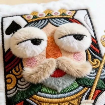 Funny Cartoon Embroidered Pillow Quirky Soft Sofa Throw Pillow Square Game Theme Patchwork Pillow Living Room Decor